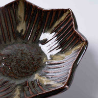 小代焼 小代本谷ちひろ窯 しのぎ八角鉢 黒 小代焼 小代本谷ちひろ窯 小代焼