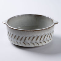 小代焼 小代本谷ちひろ窯 耳付き筒浅鉢 白 小代焼 小代本谷ちひろ窯 小代焼