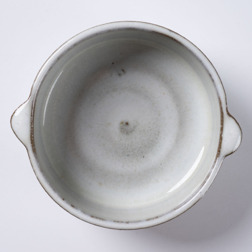 小代焼 小代本谷ちひろ窯 耳付き筒浅鉢 白 小代焼 小代本谷ちひろ窯 小代焼