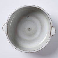 小代焼 小代本谷ちひろ窯 耳付き筒浅鉢 白 小代焼 小代本谷ちひろ窯 小代焼