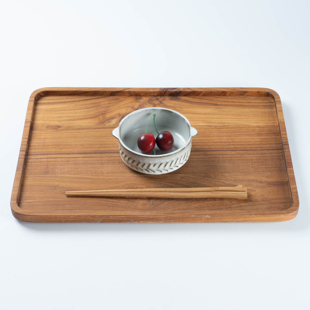 小代焼 小代本谷ちひろ窯 耳付き筒浅鉢 白 小代焼 小代本谷ちひろ窯 小代焼