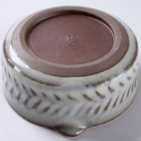 小代焼 小代本谷ちひろ窯 耳付き筒浅鉢 白 小代焼 小代本谷ちひろ窯 小代焼