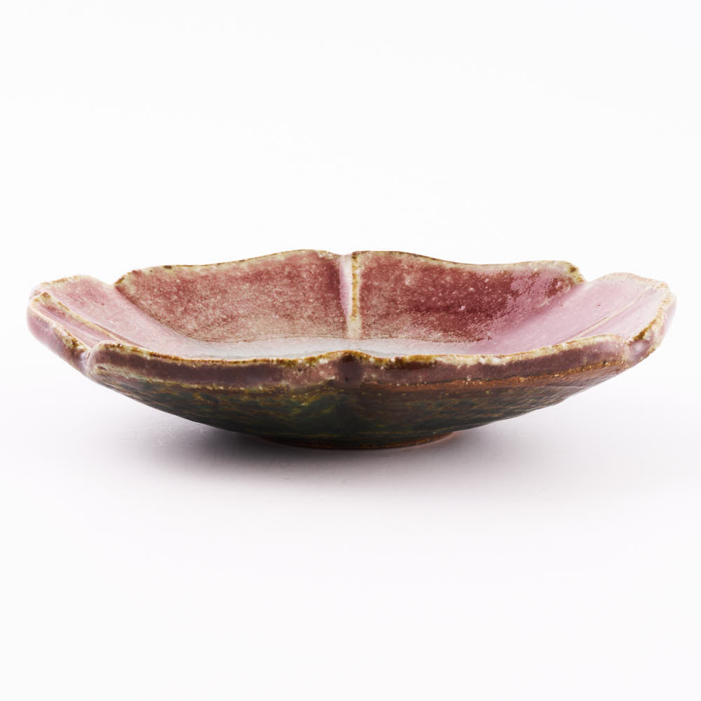 作家 亀井紀子 紅彩 輪花楕円小皿 ¥2,200 大人の焼き物