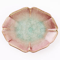 作家 亀井紀子 紅彩 輪花楕円皿 作家 亀井紀子 陶磁器作家もの