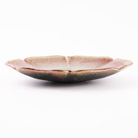 作家 亀井紀子 紅彩 輪花楕円皿 作家 亀井紀子 陶磁器作家もの