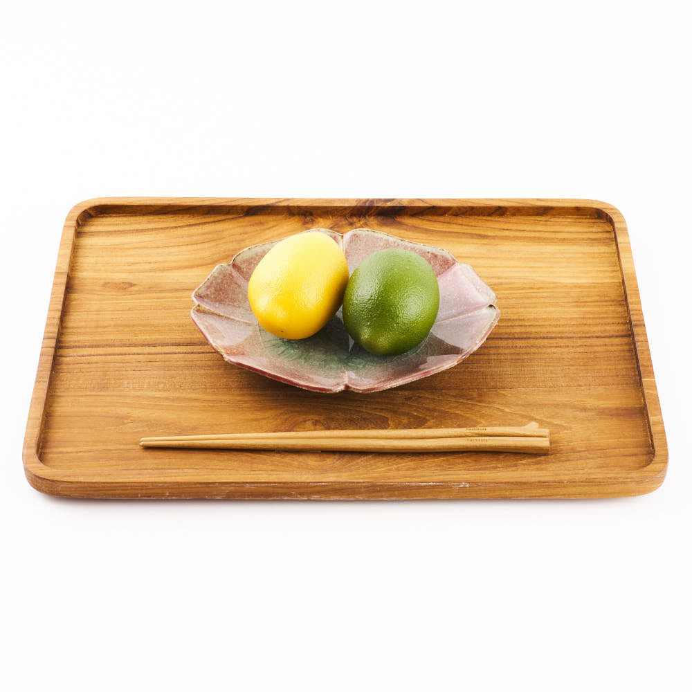 作家 亀井紀子 紅彩 輪花楕円皿– 大人の焼き物