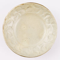 作家 笠原良子 地釉花文リム鉢 6寸 作家 笠原良子 陶磁器作家もの