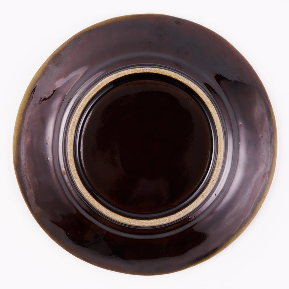 作家 笠原良子 地釉花文リム鉢 7寸 作家 笠原良子 陶磁器作家もの