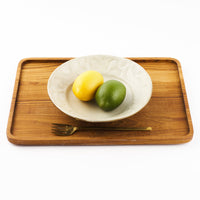 作家 笠原良子 地釉花文リム鉢 7寸 作家 笠原良子 陶磁器作家もの