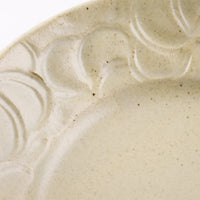 作家 笠原良子 地釉花文リム鉢 7寸 作家 笠原良子 陶磁器作家もの