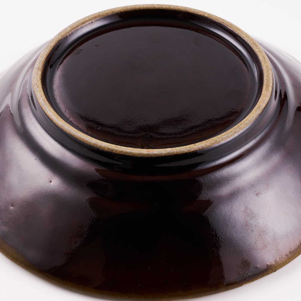 作家 笠原良子 地釉花文リム鉢 7寸 作家 笠原良子 陶磁器作家もの