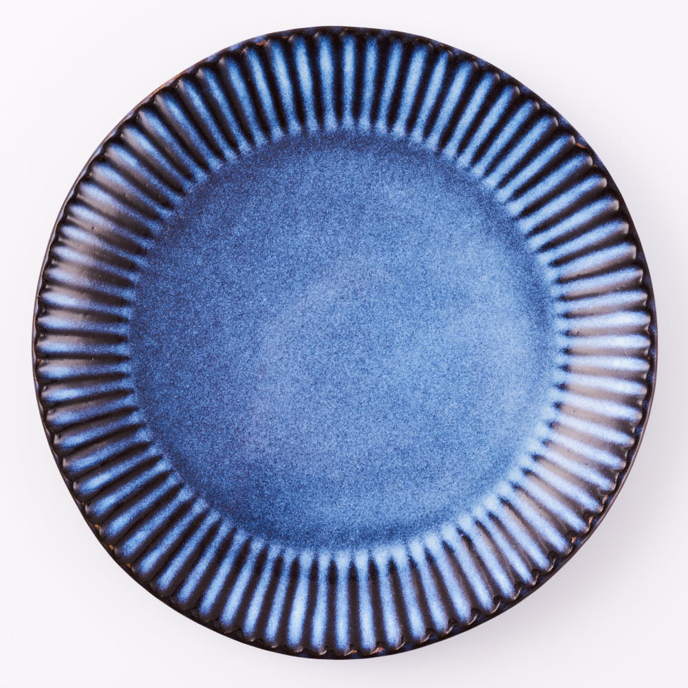 萩焼 松光山 輪花7寸皿 青萩釉 萩焼 松光山 萩焼