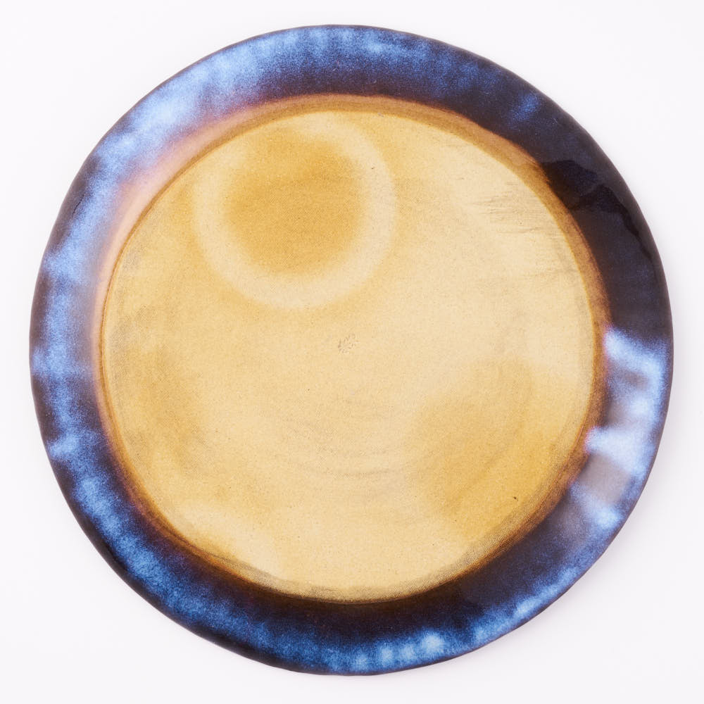 萩焼 松光山 輪花7寸皿 青萩釉 萩焼 松光山 萩焼