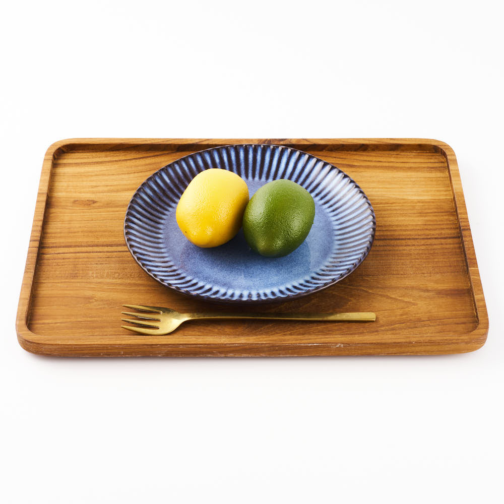 萩焼 松光山 輪花7寸皿 青萩釉 萩焼 松光山 萩焼