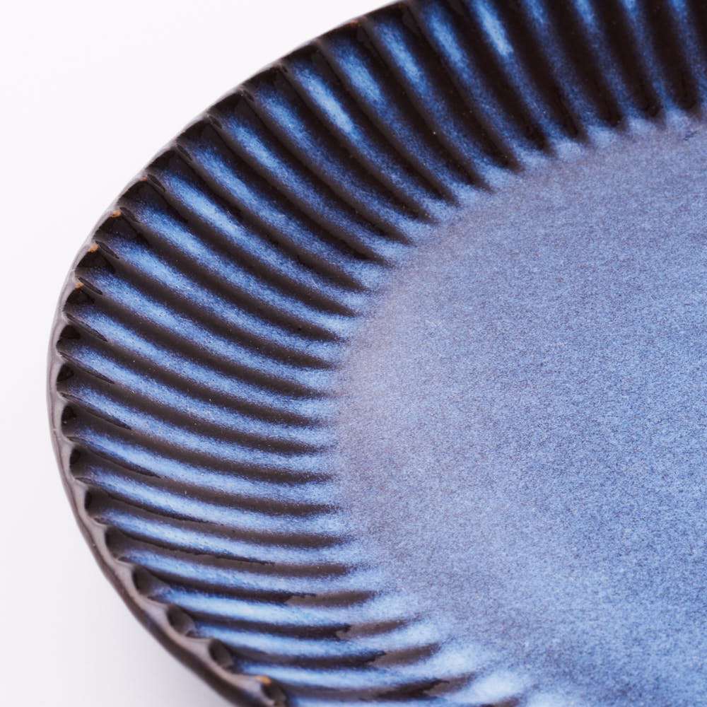 萩焼 松光山 輪花7寸皿 青萩釉 萩焼 松光山 萩焼