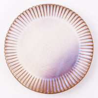 萩焼 松光山 輪花7寸皿 粉引紫 萩焼 松光山 萩焼