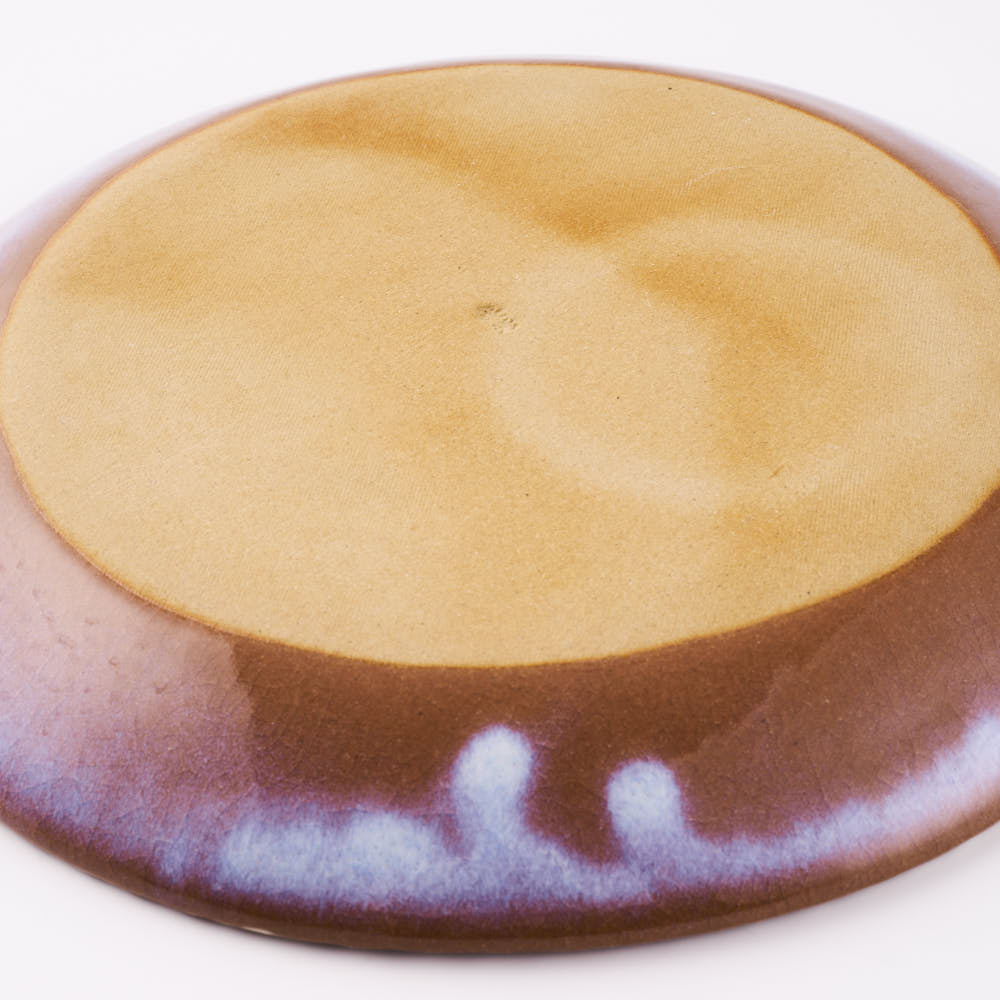 萩焼 松光山 輪花7寸皿 粉引紫 萩焼 松光山 萩焼