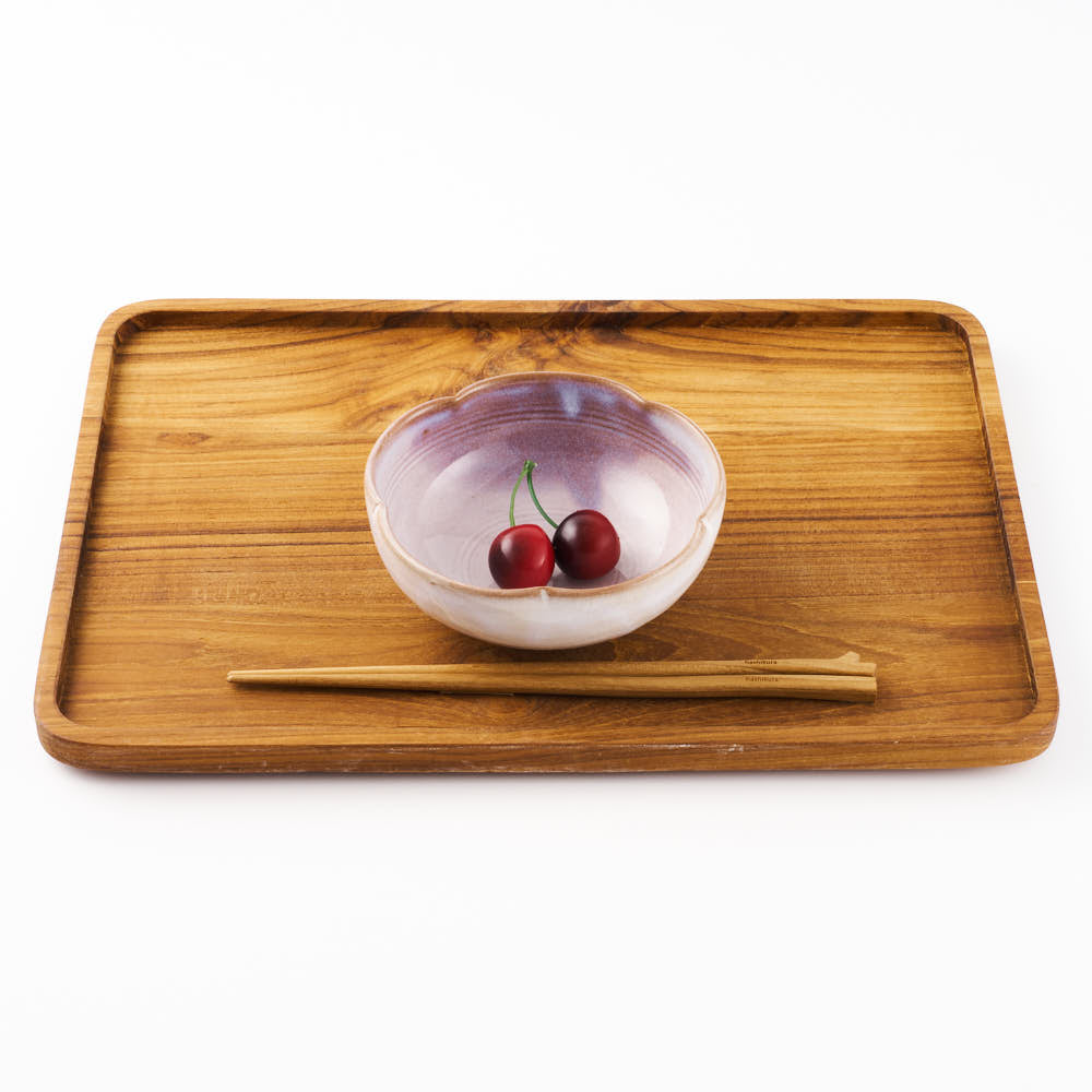 萩焼 松光山 輪花小鉢 粉引紫 萩焼 松光山 萩焼