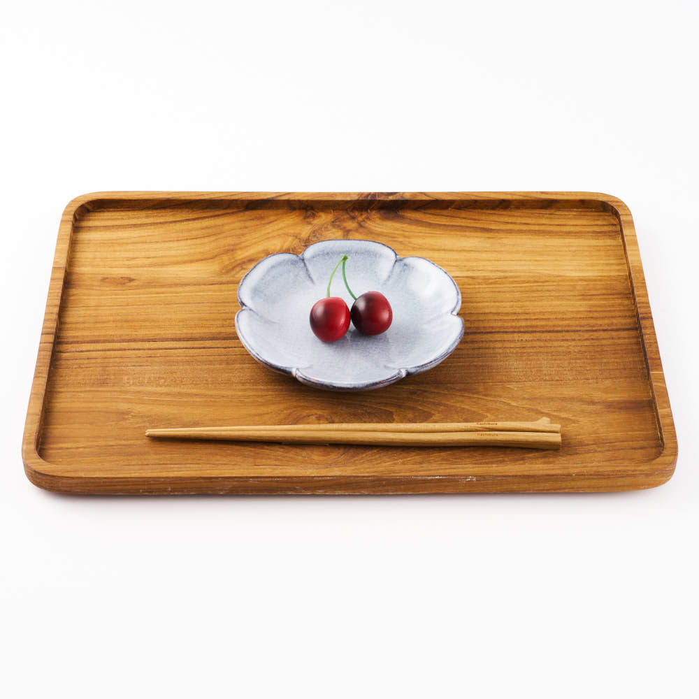 萩焼 松光山 花形4.5寸皿 グレー 萩焼 松光山 萩焼