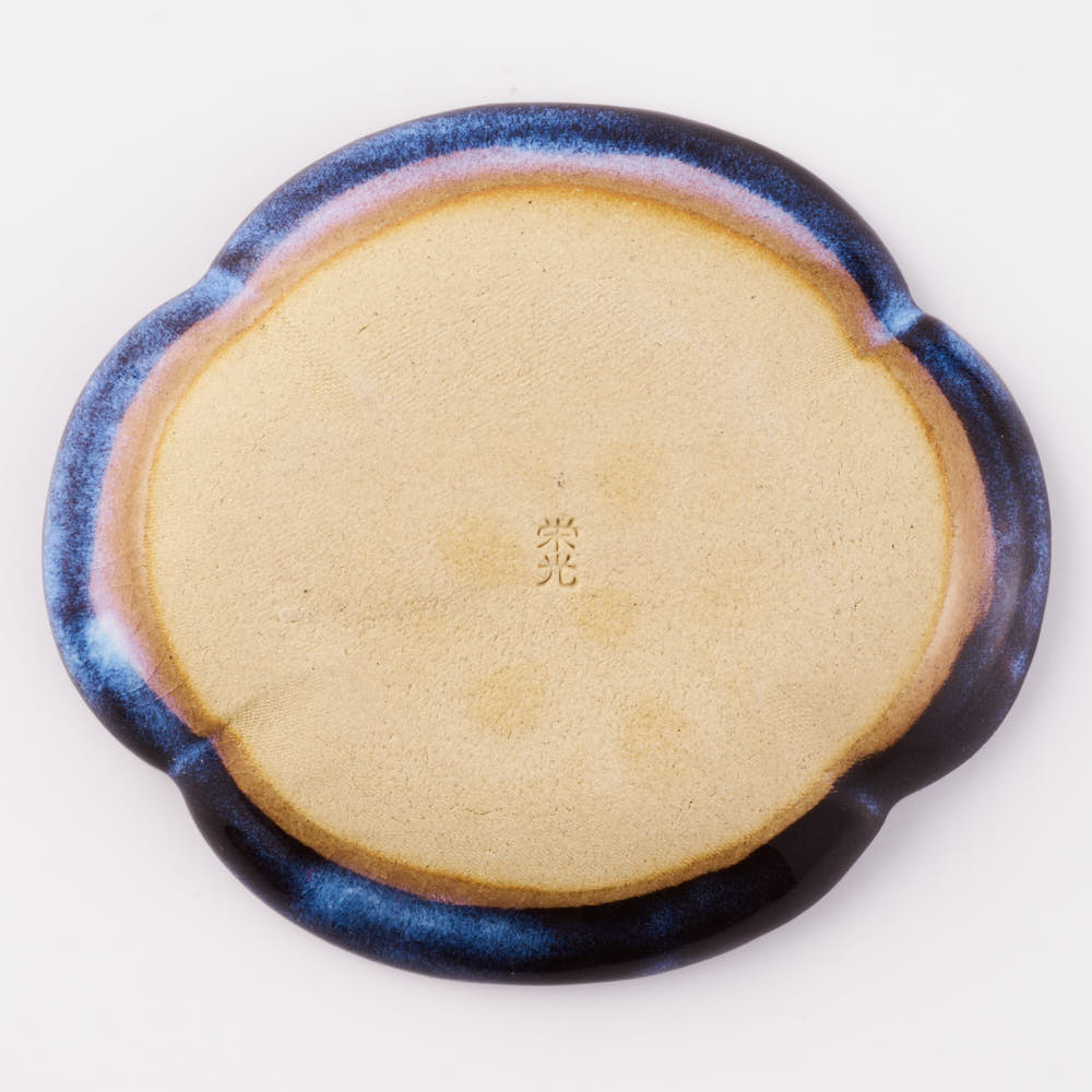 萩焼 松光山 木瓜4寸皿 青萩釉 萩焼 松光山 萩焼