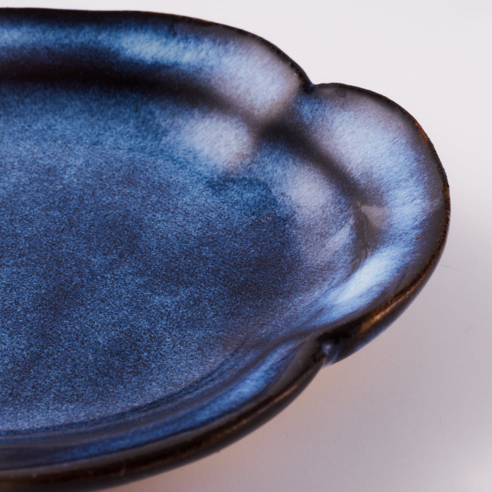 萩焼 松光山 木瓜4寸皿 青萩釉 萩焼 松光山 萩焼