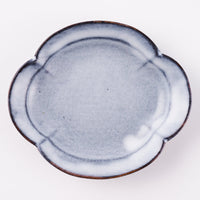 萩焼 松光山 木瓜4寸皿 グレー 萩焼 松光山 萩焼