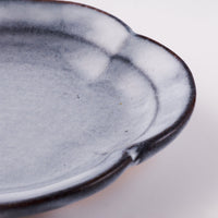 萩焼 松光山 木瓜4寸皿 グレー 萩焼 松光山 萩焼