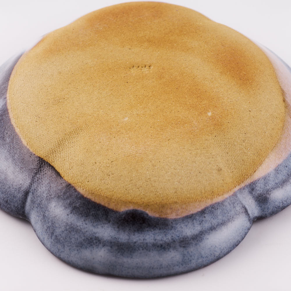 萩焼 松光山 木瓜4寸皿 グレー 萩焼 松光山 萩焼