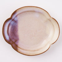 萩焼 松光山 木瓜4寸皿 粉引紫 萩焼 松光山 萩焼