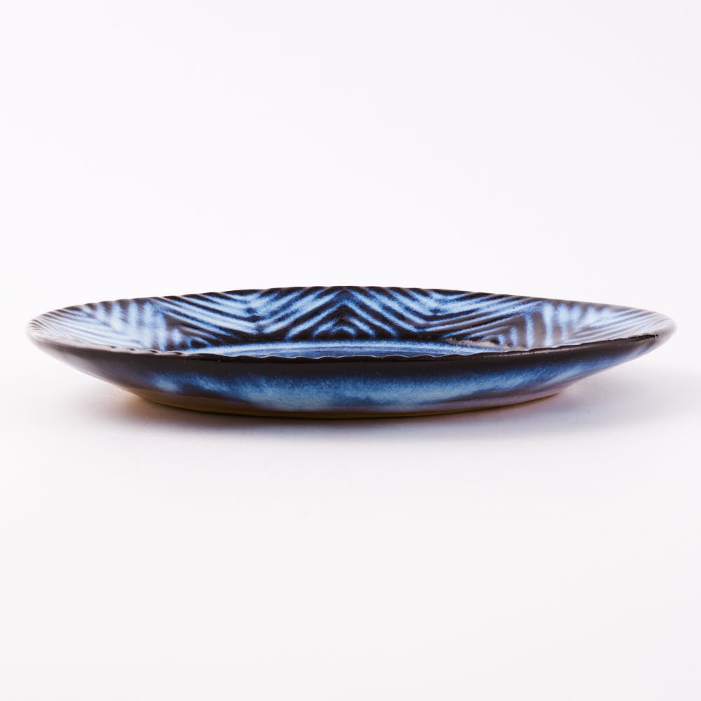 萩焼 松光山 矢羽根6寸皿 青萩釉 萩焼 松光山 萩焼