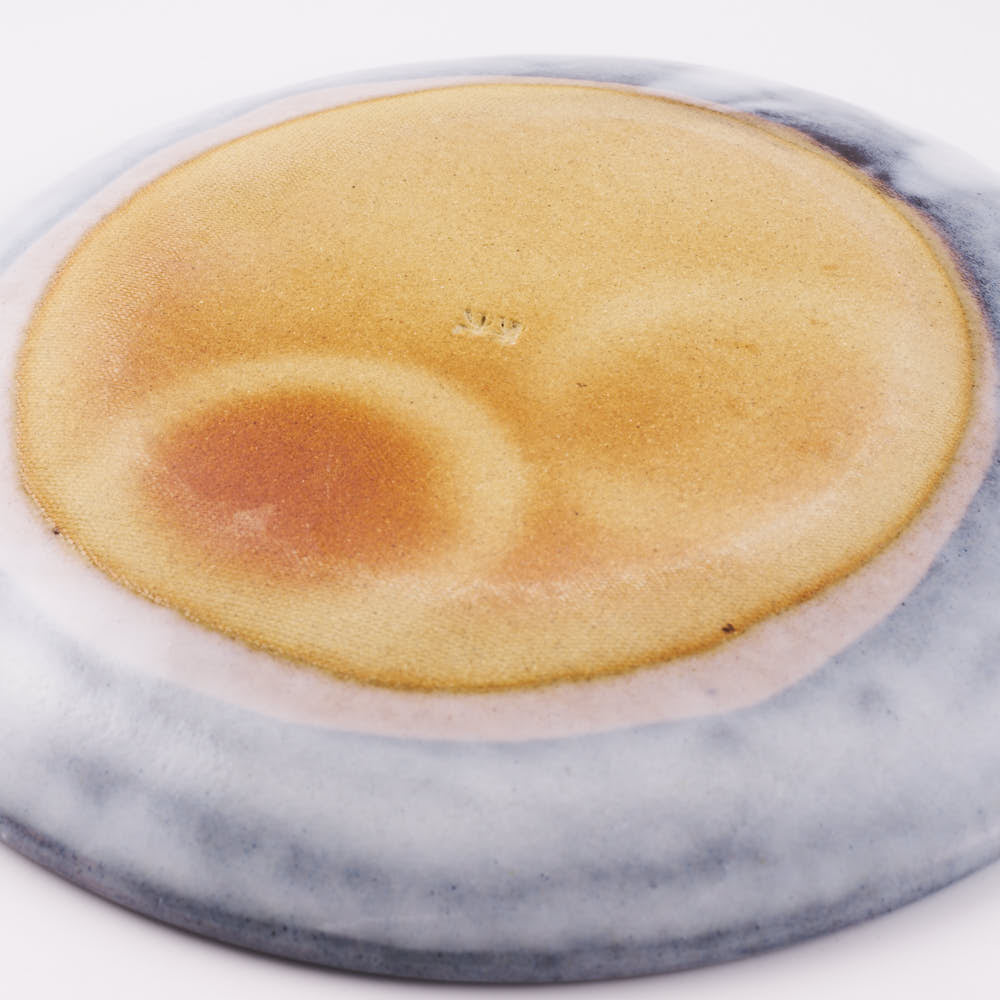 萩焼 松光山 矢羽根5寸皿 グレー 萩焼 松光山 萩焼