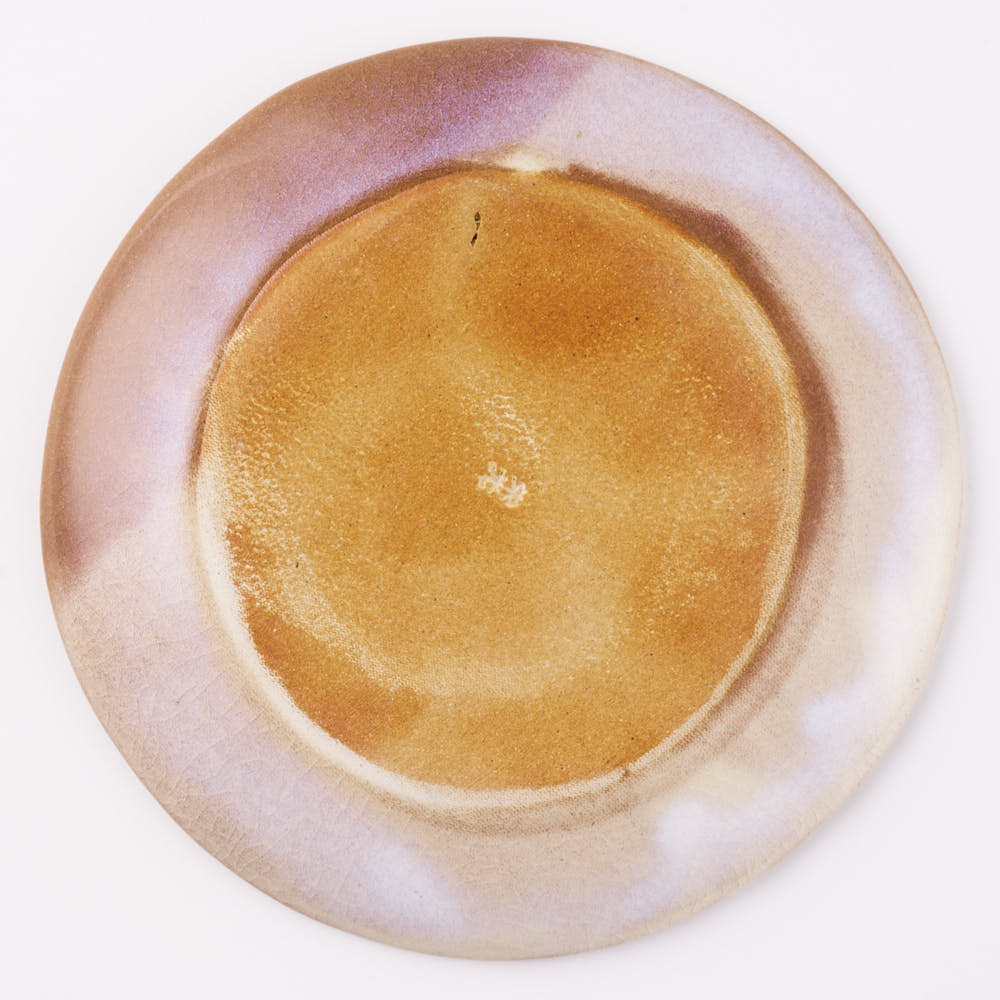 萩焼 松光山 矢羽根5寸皿 粉引紫 萩焼 松光山 萩焼