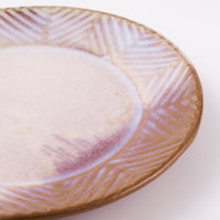 萩焼 松光山 矢羽根5寸皿 粉引紫 萩焼 松光山 萩焼