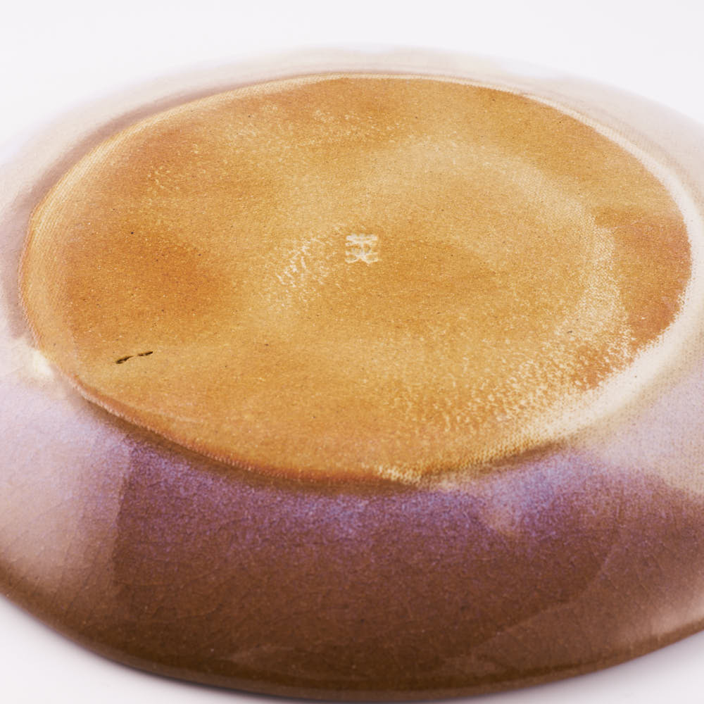 萩焼 松光山 矢羽根5寸皿 粉引紫 萩焼 松光山 萩焼