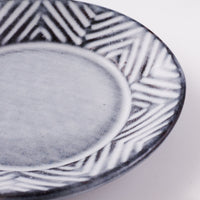 萩焼 松光山 矢羽根小皿 グレー 萩焼 松光山 萩焼