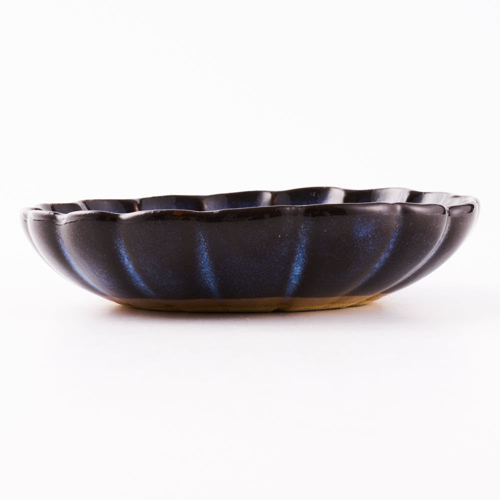 萩焼 松光山 菊花小皿 青萩釉 萩焼 松光山 萩焼