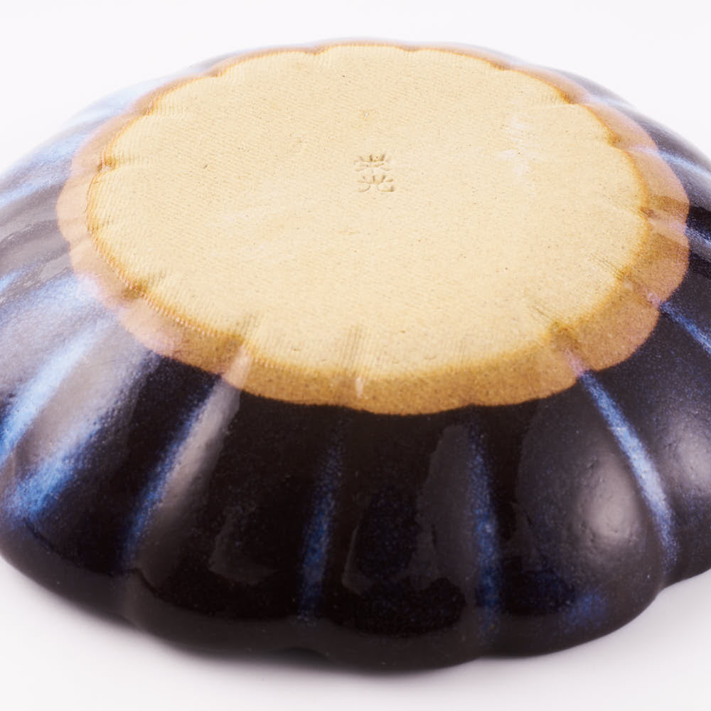 萩焼 松光山 菊花小皿 青萩釉 萩焼 松光山 萩焼