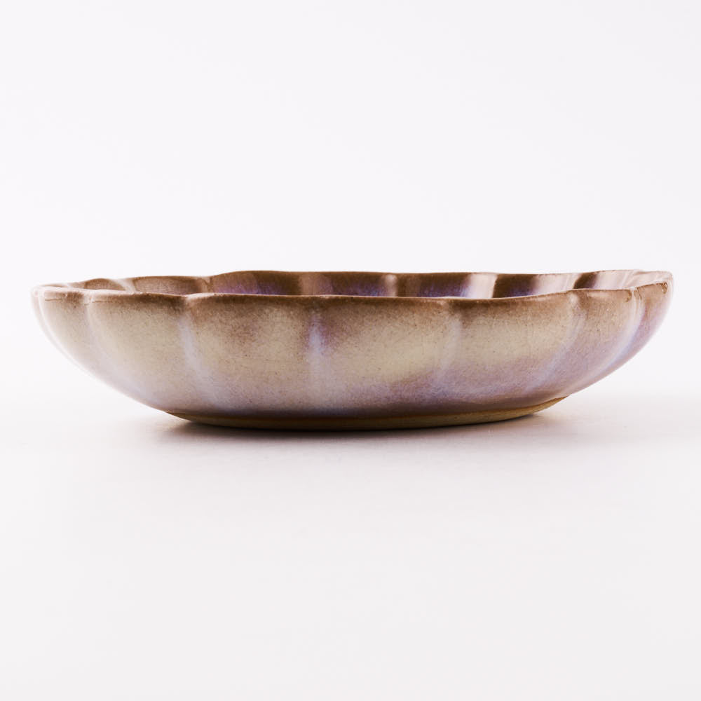 萩焼 松光山 菊花小皿 粉引紫 萩焼 松光山 萩焼