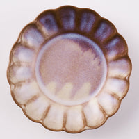 萩焼 松光山 菊花小皿 粉引紫 萩焼 松光山 萩焼