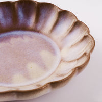 萩焼 松光山 菊花小皿 粉引紫 萩焼 松光山 萩焼