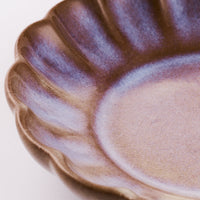 萩焼 松光山 菊花小皿 粉引紫 萩焼 松光山 萩焼