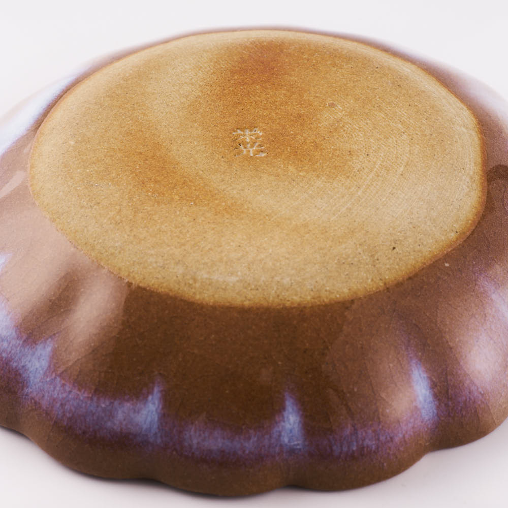 萩焼 松光山 菊花小皿 粉引紫 萩焼 松光山 萩焼