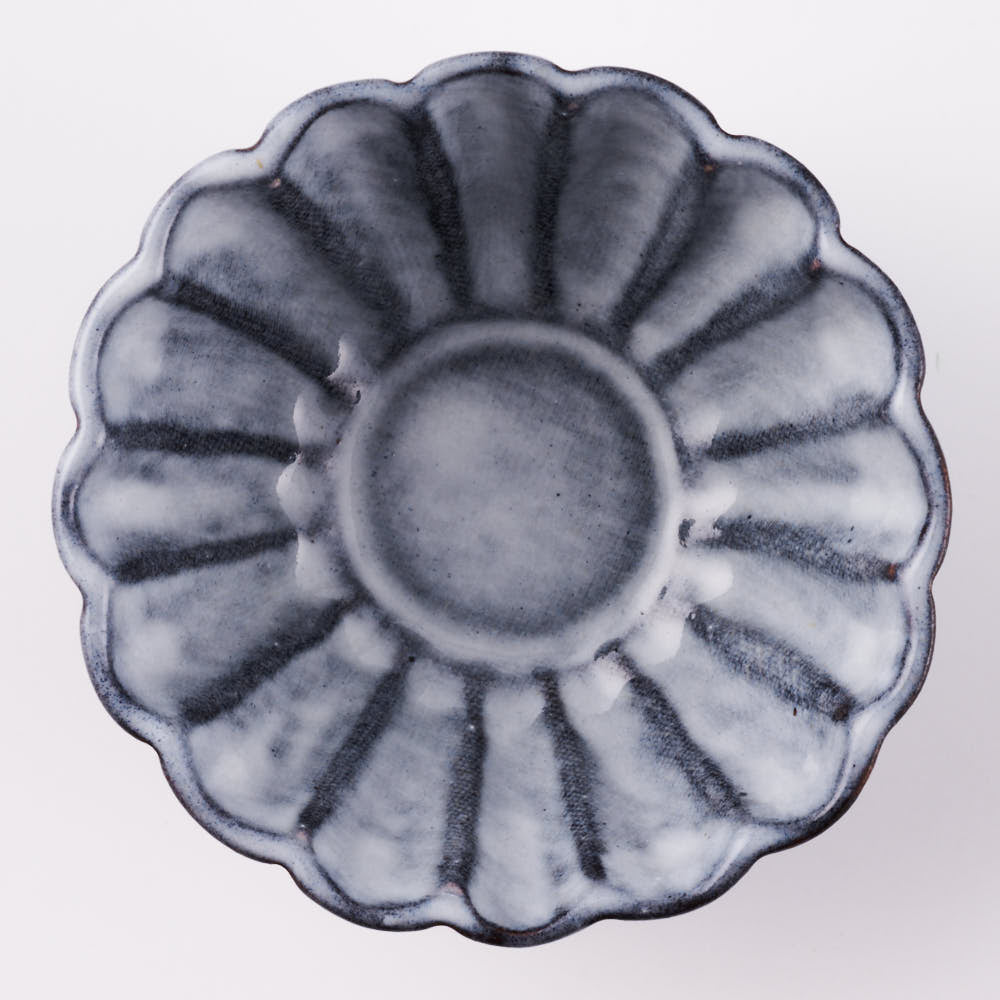 萩焼 松光山 菊花豆鉢 グレー 萩焼 松光山 萩焼