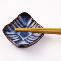 萩焼 松光山 菱形菊花箸置き 青萩釉 萩焼 松光山 萩焼