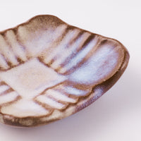 萩焼 松光山 菱形菊花箸置き 粉引紫 萩焼 松光山 萩焼