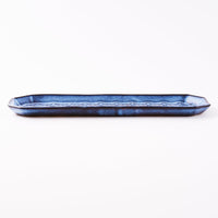 萩焼 松光山 七宝模様隅切り長皿(細) 青萩釉 萩焼 松光山 萩焼