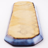 萩焼 松光山 七宝模様隅切り長皿(細) 青萩釉 萩焼 松光山 萩焼