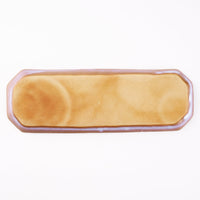 萩焼 松光山 七宝模様隅切り長皿(細) 粉引紫 萩焼 松光山 萩焼