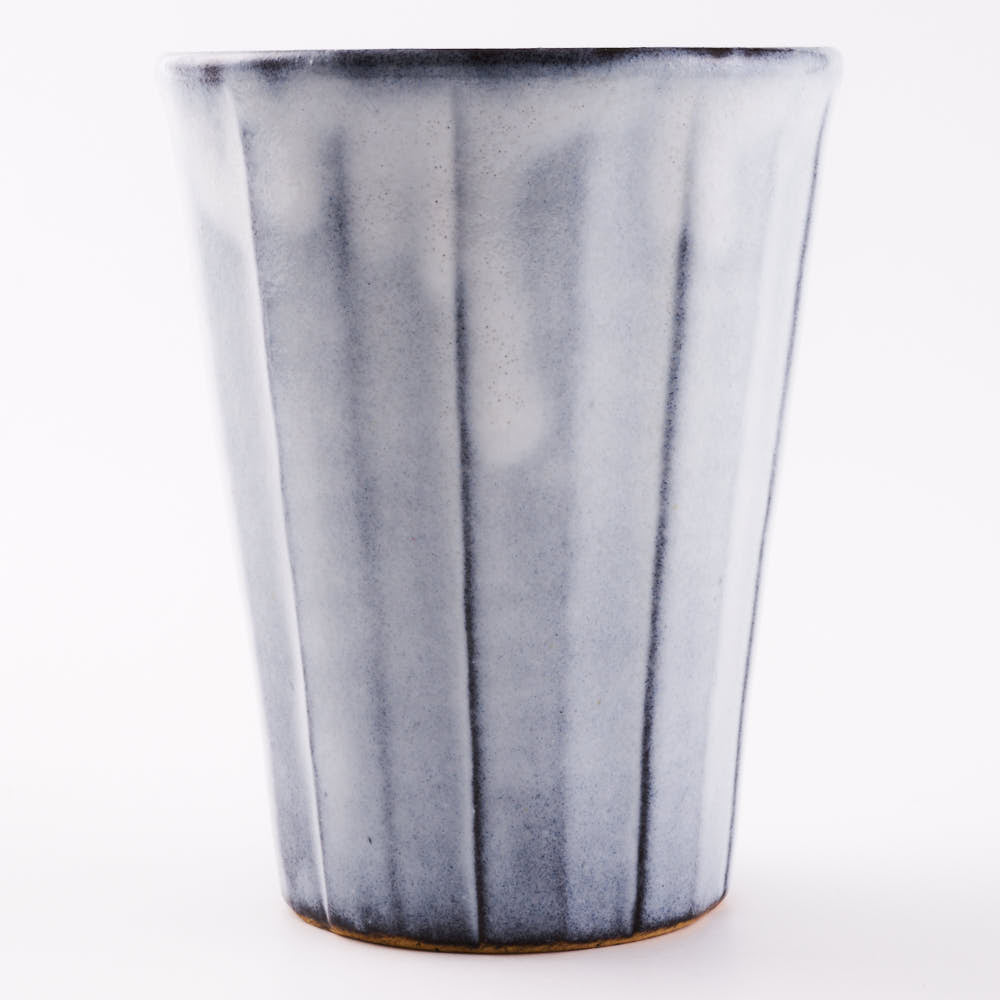 萩焼 松光山 しのぎフリーカップ(小) グレー 萩焼 松光山 萩焼