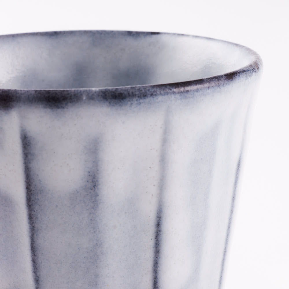 萩焼 松光山 しのぎフリーカップ(小) グレー 萩焼 松光山 萩焼